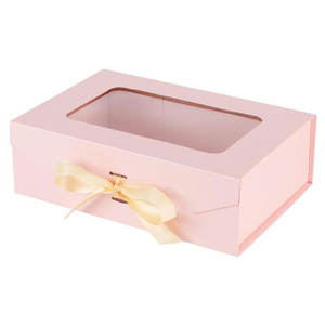 Caja de perfume Papel Desenvolver la belleza Caja de regalo de perfume de buena calidad con ventana transparente y cinta - Product Image 1
