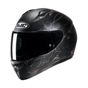Casque de sport et de tourisme HJC C10 Epik, demi-visage, ouvert, noir or mat, tailles S/L, pour femmes, 4 saisons, fabriqué en ABS et PP avec doublure en mousse - Product Image 2