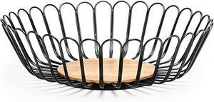 Corbeille à fruits en métal vintage pour la décoration intérieure classique, centre de table de salle à manger et rangement de cuisine décoratif - Product Image 5