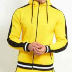 Logo personnalisé de haute qualité 100% polyester multi-poches de couleur jaune pour survêtement d'hiver pour hommes - Product Image 5