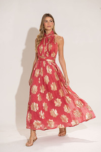 <b>Summer</b> Women's Sexy <b>Halter</b> Print Maxi <b>Dress</b> Elegant Ladies Long Maxi <b>Dress</b> for Cocktail Parties Oversized Floor-length Handmade - Product Image 4