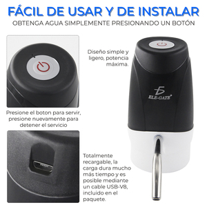 Dispensador de Agua Eléctrico Portátil Recargable, Bomba de Agua Fría de Acero Inoxidable y Plástico, USB, Manual, Plegable, para Escritorio, Coche y Exteriores - Product Image 4