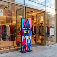 Écran d'affichage LED pliable sur pied P2.5 pour la publicité dans les centres commerciaux, affichage LED intérieur et extérieur.