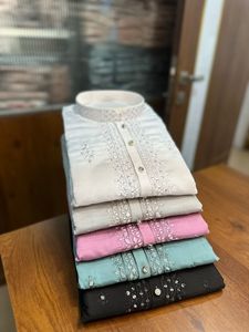 גברים כותנה ארוך <span class=keywords><strong>kurta</strong></span> עם רקומים עבודה רקומים דפוס חדש פסטיבל חתונה הודי לובשים קורטה מהודו 2025