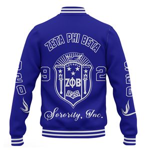 Chaqueta Bomber Personalizable con Cuello Alto Estilo Edsel de la Hermandad Zeta Phi Beta - Product Image 2