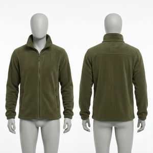 Chaqueta Polar de Trabajo de 300 GSM, Color Verde Oliva, Cierre Completo, Logotipo Personalizado, Uniforme de Invierno para Exteriores, Senderismo y Camping - Product Image 5