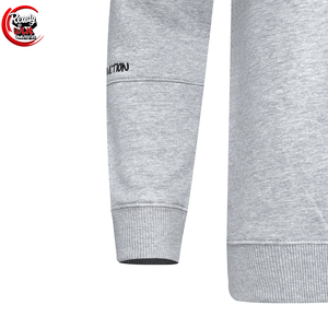 Logo personnalisé brodé hommes gris chiné 100% coton sweat hiver décontracté solide motif découpé conception - Product Image 3
