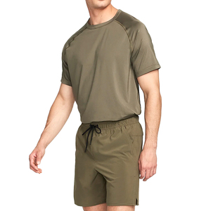 Mens Olive Green Quick Dry Shorts Custom Logo <b>Elastic</b> Waist Drawstring Summer Activewear Gym Training ShortsDDP shipping - Product Image 6