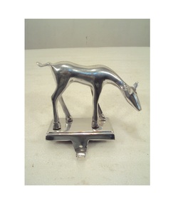 Silver Polished Aluminium Reindeer <b>Stocking</b> <b>Holder</b> for Indoor Decoration - Product Image 1