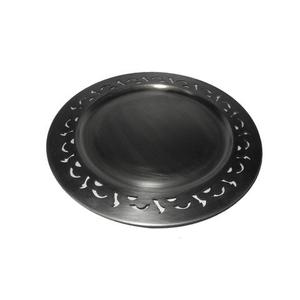 Assiette de service de luxe en métal, qualité supérieure, fabriquée à la main, pour l'utilisation du Ramadan, or avec une forme décorative fantaisie - Product Image 2