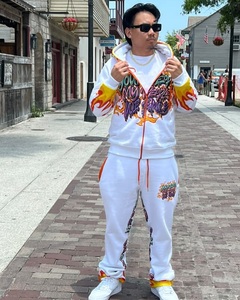 Custom <b>Zip</b> <b>up</b> <b>Jacket</b> and Shorts Set Acid Wash Vintage Zipper Tracksuits Rhinestone Dtg <b>Zip</b> <b>up</b> Hoodie and Short Jogger Set - Product Image 1