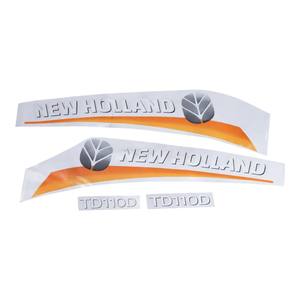 Kit de Calcomanías para Capó de Tractor New Holland TD110D, Juego de Calcomanías de Vinilo Blanco y Amarillo - Product Image 1
