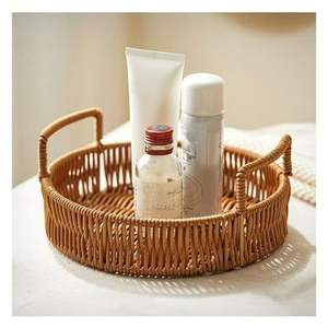 Vente en gros de plateaux à fruits ronds traditionnels en rotin naturel faits à la main de différentes tailles plateaux de service en rotin personnalisés plateaux de décoration intérieure - Product Image 3