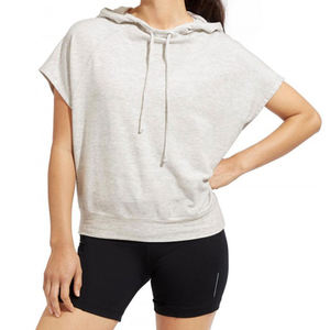 Sudadera con capucha de manga corta para mujer más vendida, ropa con capucha gris impresa personalizada, sudaderas con capucha y sudaderas para mujer - Product Image 1
