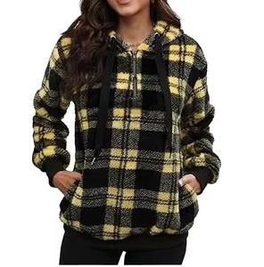 Sweat à capuche zippé intégral en flanelle sherpa polaire, respirant, épais, pour l'hiver, avec patchs, uni, teint, couverture 100% coton, streetwear unisexe - Product Image 1