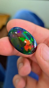ธรรมชาติเอธิโอเปียนสีดำโอปอล cabochon. ชิ้นส่วนที่มีคุณภาพสูงสุด18.15 cts. โอปอลทรงหลังเบี้ยคุณภาพระดับโลก - Product Image 3