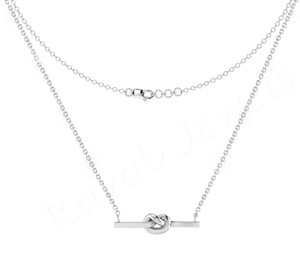 2025 personnalisé 925 argent Sterling amour noeud pendentif plaqué or collier multi plaqué unisexe Style classique cadeau d'anniversaire - Product Image 1