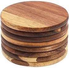 Vente en gros de dessous de verre en bois de noyer d'acacia de hêtre personnalisé rond carré pot de boisson vierge pour le thé et le café emballé dans un carton - Product Image 3