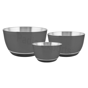 Juego de tazones para servidores Tazón de almacenamiento Tazón de mezcla de acero inoxidable de 3 piezas - Product Image 1