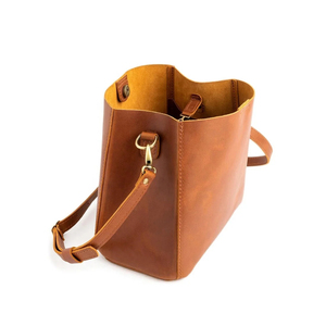 Sac fourre-tout en cuir véritable pour femme, sac à bandoulière minimaliste, ouverture supérieure, couleur unie, usage quotidien, toutes saisons - Product Image 2
