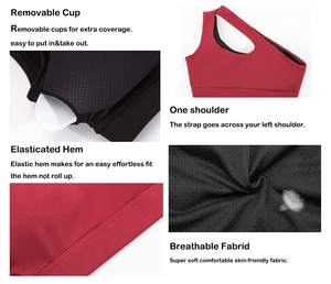 Soutien-gorge de sport à une épaule pour femmes, haut de yoga à bretelles triangulaires, sexy, soutien-gorge de sport à une épaule pour femmes - Product Image 5