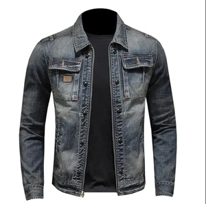 Chaqueta vaquera de diseño personalizado para hombre chaqueta vaquera con botones delanteros rasgados - Product Image 6