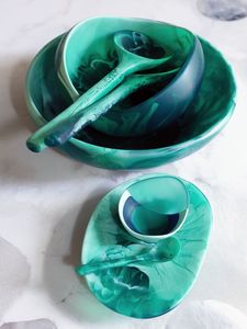 DURABILITÉ Personnalisez le bol coloré en résine de haute qualité fait à la main avec base pour le chocolat, les bonbons, les bonbons et les bijoux - Product Image 2