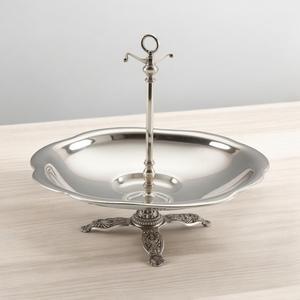 Elegante soporte de tazón de exhibición de frutas de acero inoxidable, soporte de Metal de grado de restaurante, cargador seguro para alimentos ecológico, plato para servir 100 Uds MOQ - Product Image 2