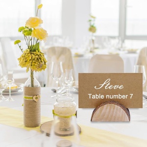 DIVRIS Wooden Eco-Friendly Handmade Laser Cut Rectangle <b>Place</b> <b>Card</b> Holders <b>Table</b> Numbers Weddings Indoor/Outdoor Decor-Durable - Product Image 2