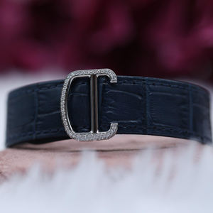 นาฬิกาข้อมือกลไกแบบเพชร VVS สายสีน้ำเงินครึ่งน้ำแข็ง/มีปฏิทินคุณภาพสูงสำหรับคู่รักฮิปฮอป - Product Image 4