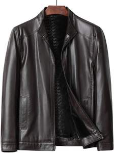 แจ็กเก็ตหนังลำลองสำหรับผู้ชายเสื้อแจ็กเก็ตหนังแท้สำหรับผู้ชายขนาดพลัสไซส์สำหรับฤดูหนาว - Product Image 4