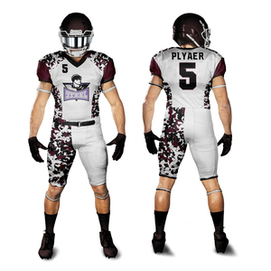 Uniforme de football américain unisexe de haute qualité maillots de sport col en v Shorts taille 5XL impression par sublimation matériel en polyester - Product Image 1
