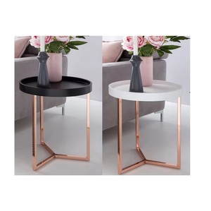 JUEGO DE 2 Muebles de metal Sofá superior redondo Mesas auxiliares para sala de estar y balcón Uso al mejor precio Calidad estándar Decorativo - Product Image 1