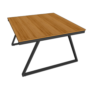 Minimalist TrapezBamboo II 2-person Cluster <b>Desk</b> 120x120cm Steel Legs Assembled - Product Image 5