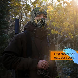 Masque facial camouflage de chasse coupe universelle cagoule en polyester tissé camouflage couvre-chef coupe-vent chaud extérieur pour équipement de sport - Product Image 6