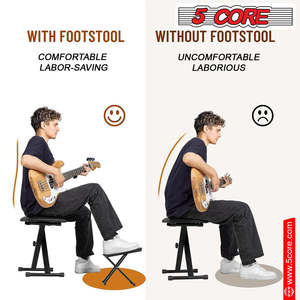 5Core Guitar Foot <b>Stool</b> <b>Height</b> <b>Adjustable</b> Folding Leg Rest Classical Footrest - Product Image 6