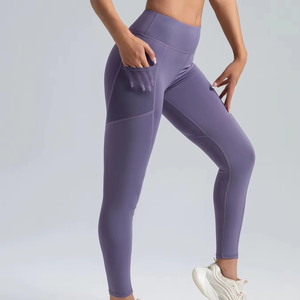 <b>Women</b> High-Waisted Yoga <b>Leggings</b> with Quick Dry Printed Spandex Elastic Solid Pattern - Custom Logo & Design - Product Image 4