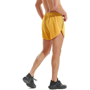 Pantalones Cortos Deportivos OME para Adultos, Color Amarillo, Cintura Elástica, para Playa, Fitness y Running, con Bolsillo - Product Image 3