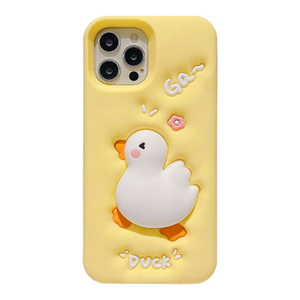 เคสซิลิโคนลายการ์ตูน 3 มิติ รูปเป็ดบีบได้ ป้องกันรอยขีดข่วน สำหรับ <span class=keywords><strong>iPhone</strong></span> 12 <span class=keywords><strong>13</strong></span> 14 15 <span class=keywords><strong>Pro</strong></span> <span class=keywords><strong>Max</strong></span> - Product Image 1