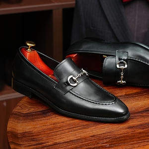 Fashion Design Leather Formal Shoes with Perforated Details and Shock Absorption <b>Insole</b> for men's Business Dates shoes - Product Image 1