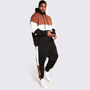 Nouveauté : Survêtements de sport d'hiver pour hommes XXL, 100% coton, à capuche, en molleton, coupe ajustée, avec logo personnalisé, ensembles grande taille - Product Image 4