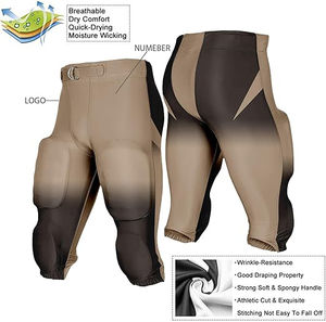 Pantalons de football américain en tissu uni et à séchage rapide, longueur genou, personnalisables avec étiquette privée - Product Image 4