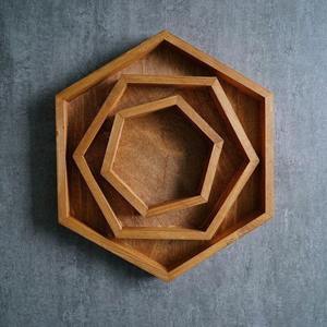 Plateau rond en bois de luxe écologique de style américain pour cadeau d'affaires avec finition polie - Product Image 1