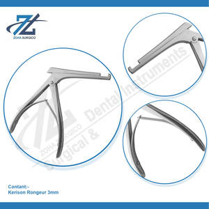 Os Rongeur Kerrison 3mm Hôpital Médical Haute Qualité En Acier Inoxydable Opérant Instruments Chirurgicaux Fabricant Pakistan - Product Image 4