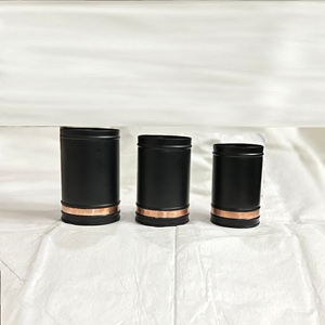 Vase cylindrique de mariage Décoration de la maison Pot de fleur Table Pots de forme ronde Vases à fleurs en métal noir mat pour nouvelle génération - Product Image 3