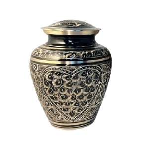 Urnes funéraires en laiton de haute qualité avec gravure en étain couleur noire et rose urnes funéraires en métal fini pour cendres humaines - Product Image 5