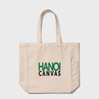 Tas Tote Kanvas Ramah Lingkungan dengan Pegangan, Ukuran Besar, Cetak Warna Natural, Tali Bahu, Ukuran Sesuai Pesanan Vietnam