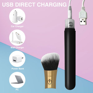 Manche de pinceau à maquillage vibrant avec forte vibration, poils synthétiques, pinceau plat pour femmes - Product Image 3