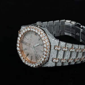 New Arrival Limited Edition Luxury Hip Hop Water Resistant <b>Watch</b> Brilliant Cut VVS Moissanite Diamond Glass Stainless Steel Band - Product Image 1