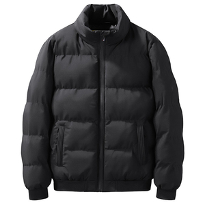 Veste matelassée pour hommes personnalisée OEM col montant d'hiver en laine fermeture éclair résistant à l'eau et au vent en nylon lavé techniques - Product Image 5